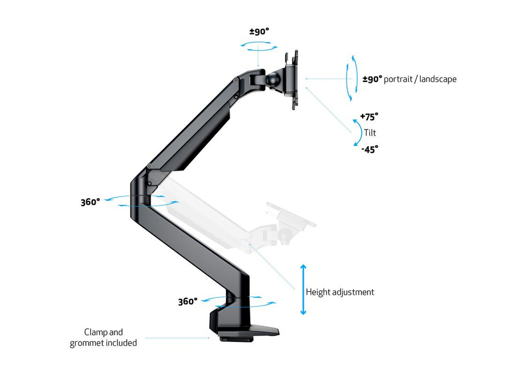 Multibrackets 2449 Support d'Écran Plat pour Bureau jusqu'à 32 pouces, Noir