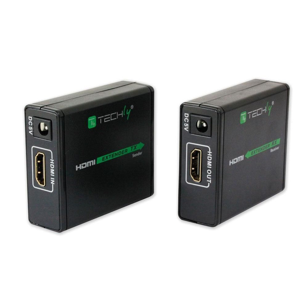 Techly IDATA EXT-E70 extension audio/video Émetteur et récepteur AV Noir