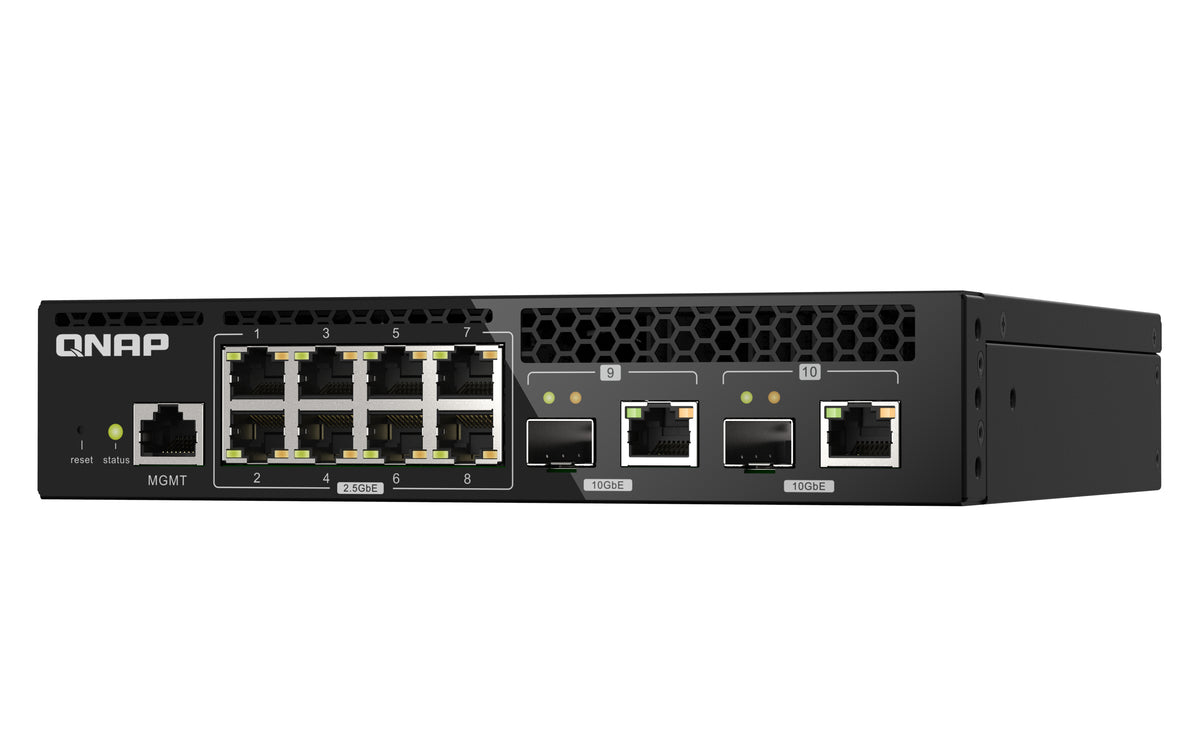QNAP QSW-M2108R-2C Commutateur Réseau Géré L2 2.5G Ethernet PoE Noir