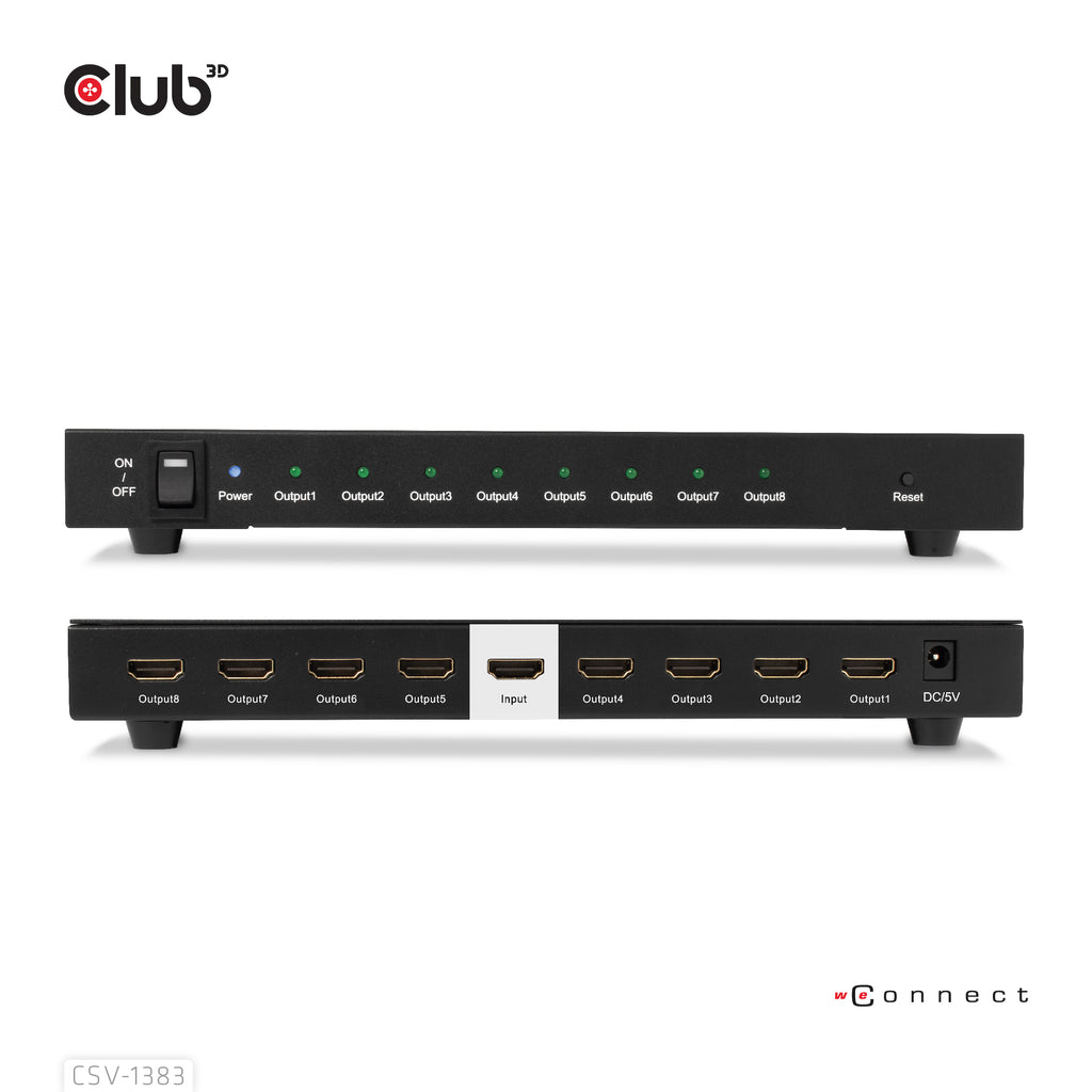 CLUB3D CSV-1383 Répartiteur Vidéo HDMI vers 8x HDMI 4K Ultra HD