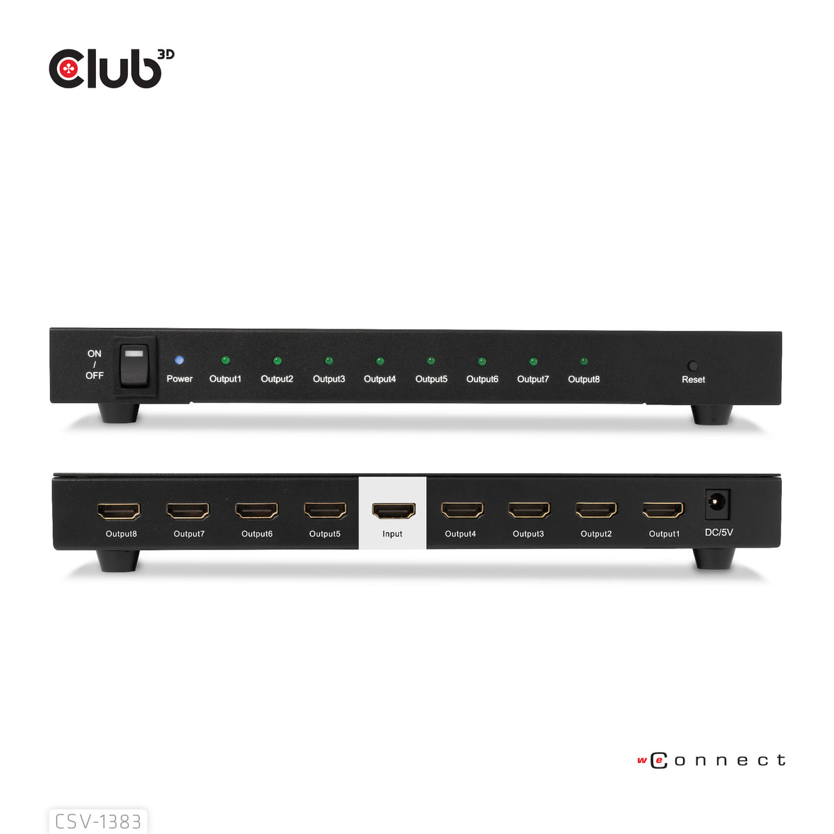CLUB3D CSV-1383 Répartiteur Vidéo HDMI vers 8x HDMI 4K Ultra HD