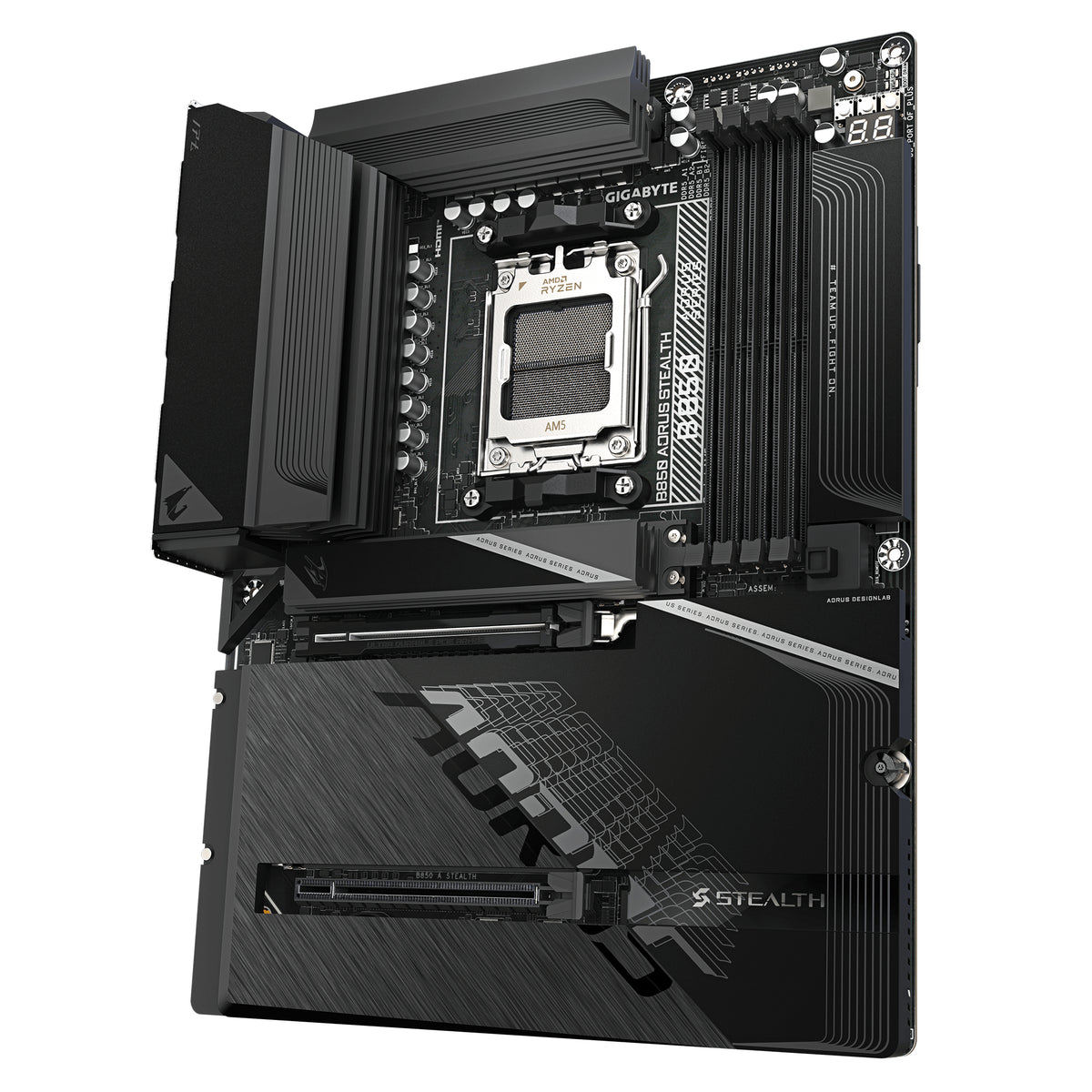 GIGABYTE B850 AORUS STEALTH Carte Mère – Processeurs AMD Ryzen 9000 Series, VRM numérique 14+2+2 phases, jusqu’à 8200 MH