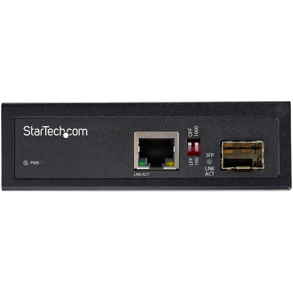StarTech.com Convertisseur Fibre RJ45 Industriel 1Gbps SFP vers Ethernet Cat6, Mono/Multi Mode, 12-56V CC, IP-30