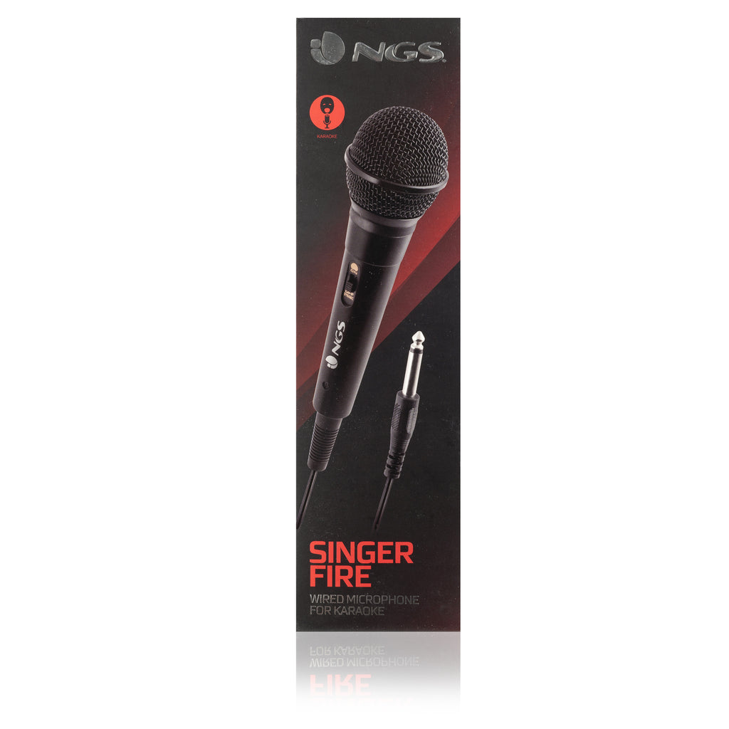 NGS Singer Fire Microphone de Karaoké, Noir