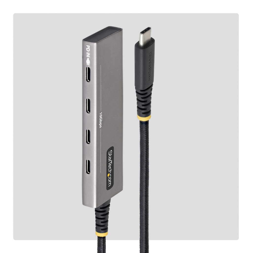 StarTech.com Hub USB-C 4 Ports 10 Gbps, Recharge PD 100W, Aluminium PCR