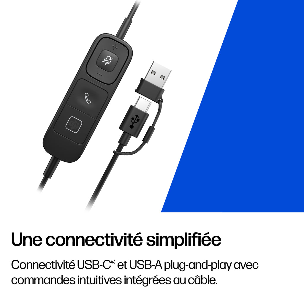 HP Poly Micro-casque filaire USB binaural Mission 625 (en vrac)
