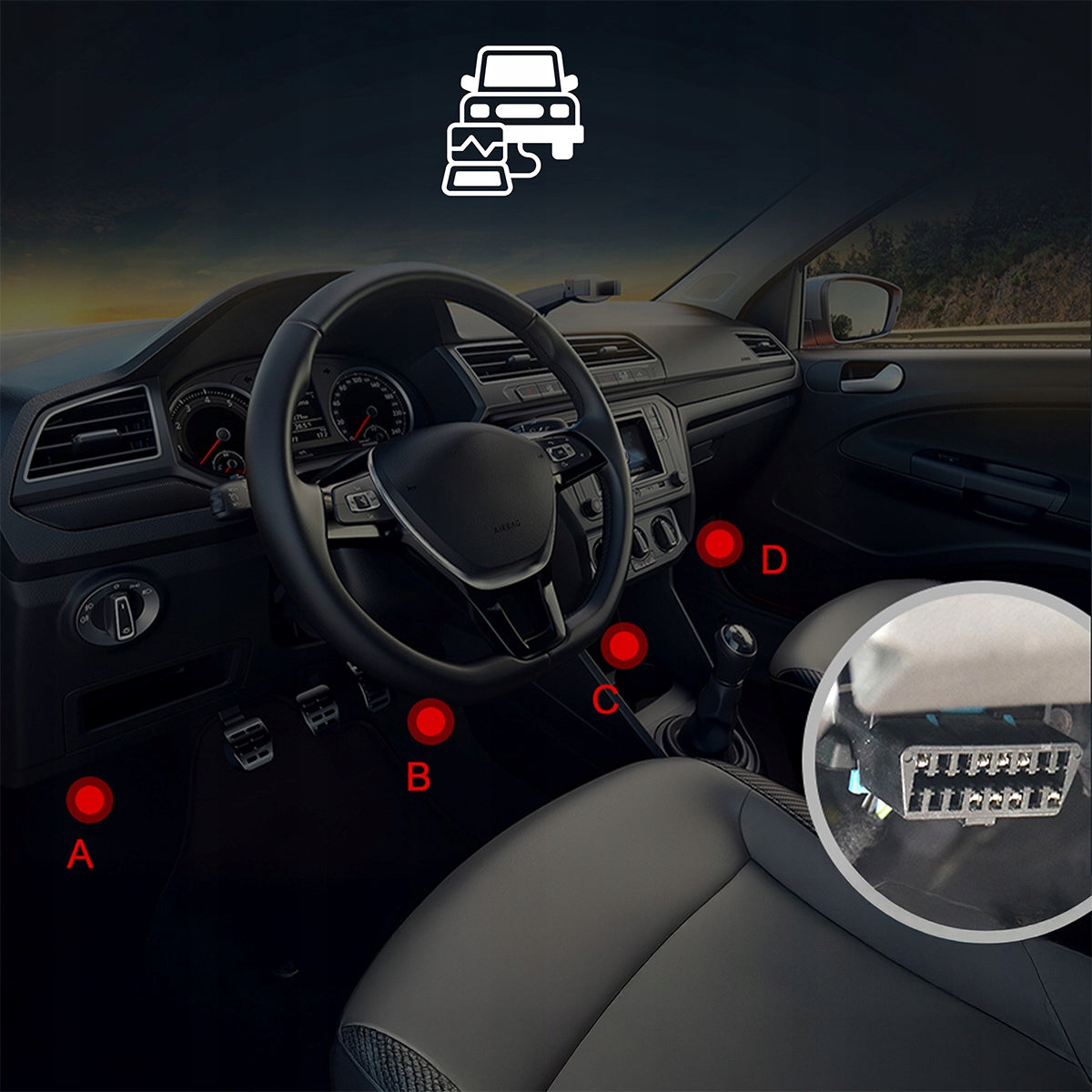 Interface, testeur, scanner de diagnostic, écran OBD2, ELM327, CAN, ordinateur Zenwire V620