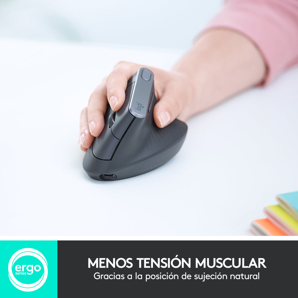 Logitech MX Vertical Souris Optique Sans Fil, Noir