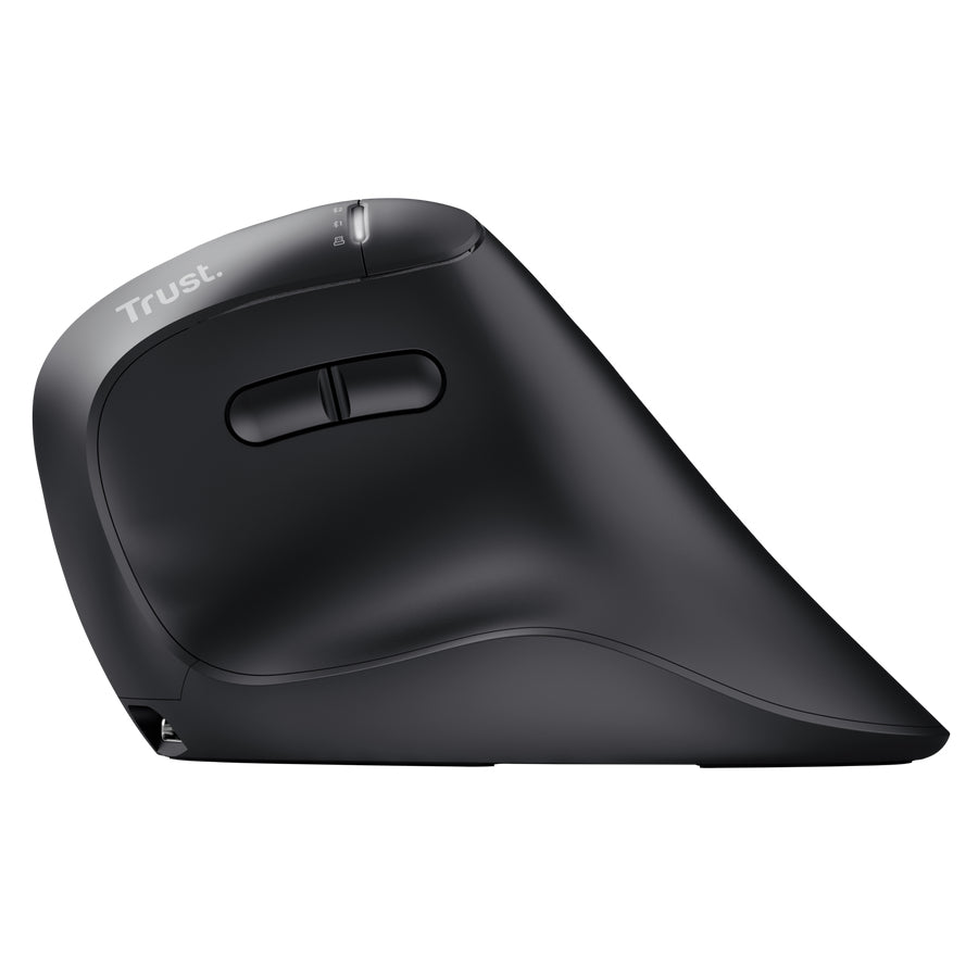 Trust Vyran Souris Verticale Sans Fil RF et Bluetooth, Optique 4800 DPI, Droitier, Noir