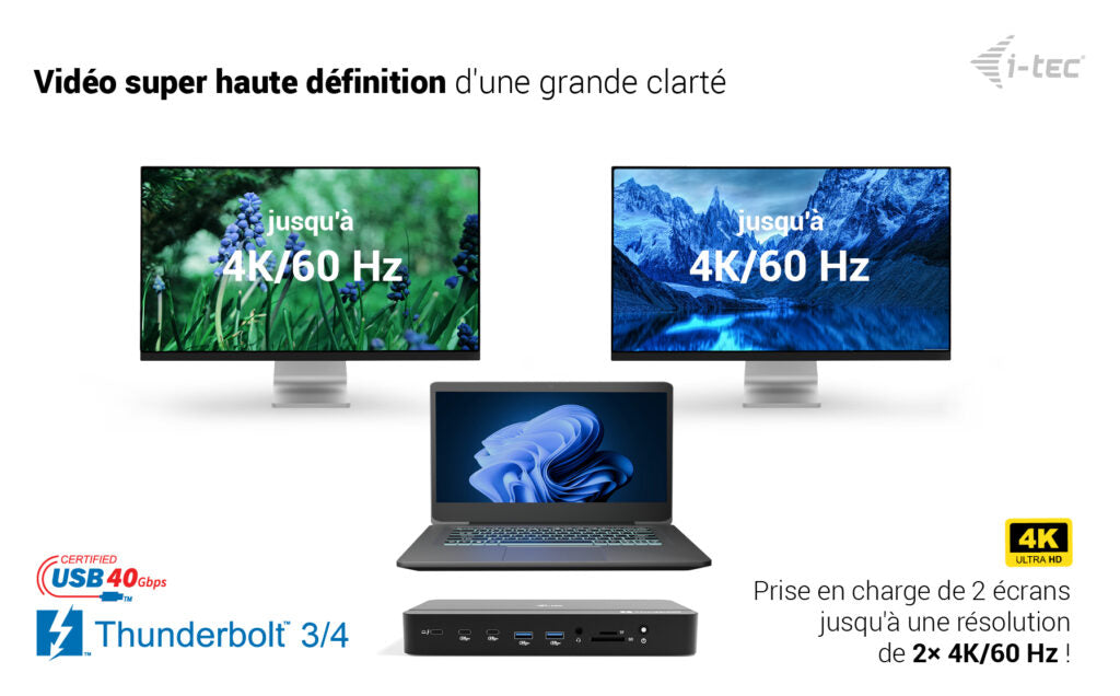 i-tec Thunderbolt 5 Triple Display Docking Station, M.2 slot, 6x USB, 2.5GLAN + Power Delivery 140W