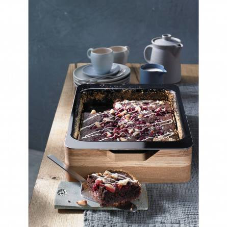 WMF Fusiontec Rectangulaire Vitrocéramique, Acier, Bois Plat à cuisson