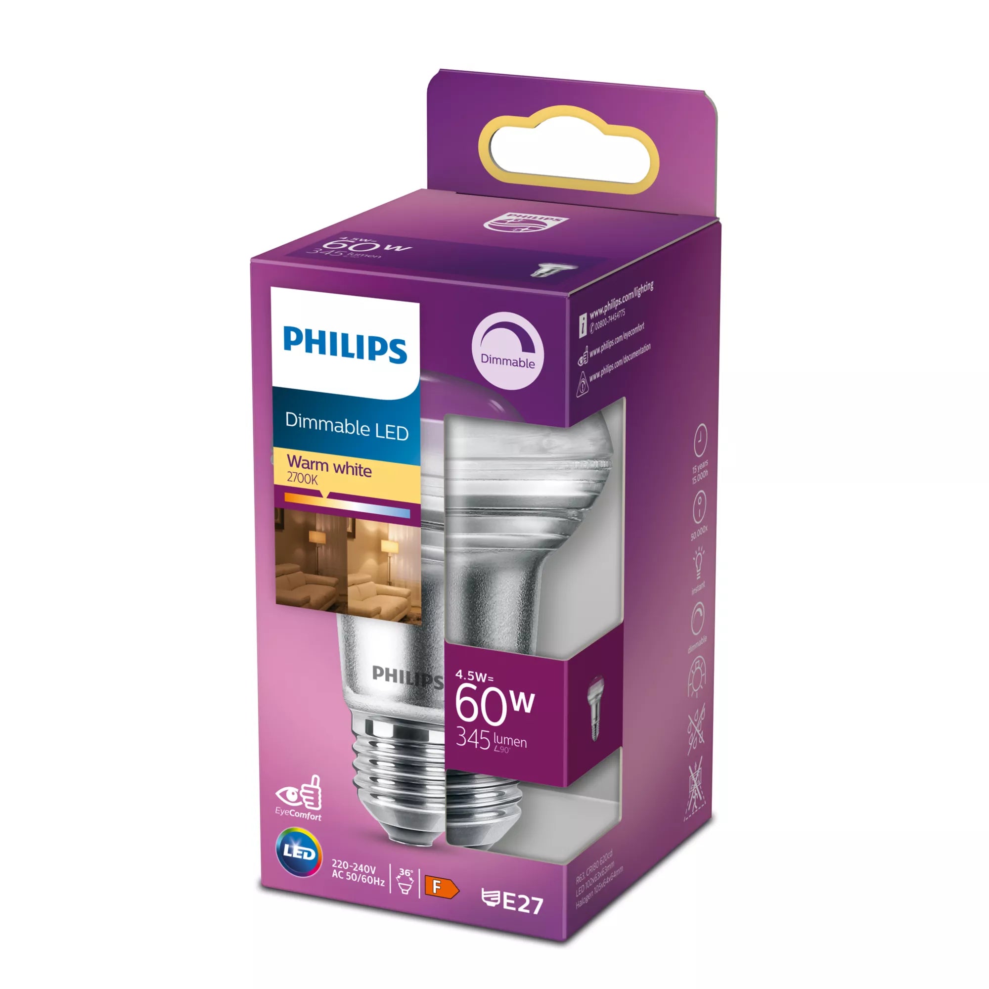 Philips Réflecteur 60 W R63 E27