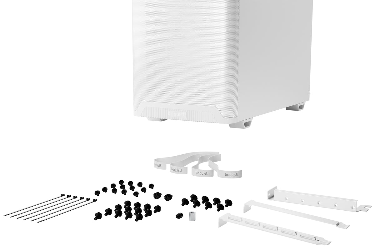 be quiet! Pure Base 501 Blanc | Boîtier PC vitré, Mini ATX / Micro ATX / ATX, 2 ventilateurs Pure Wings 3 140 mm PWM