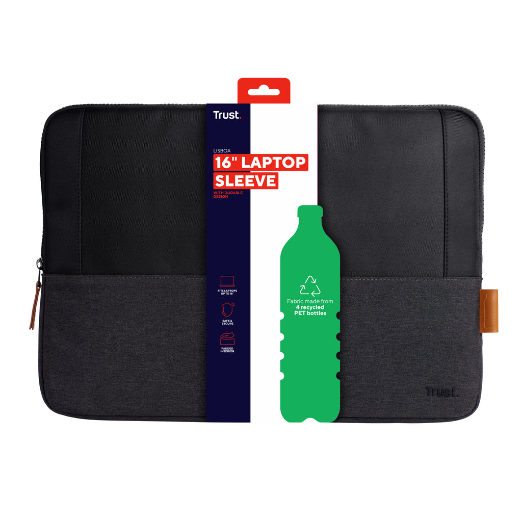 Trust Lisboa Housse pour Ordinateur Portable 40,6 cm (16") Noir