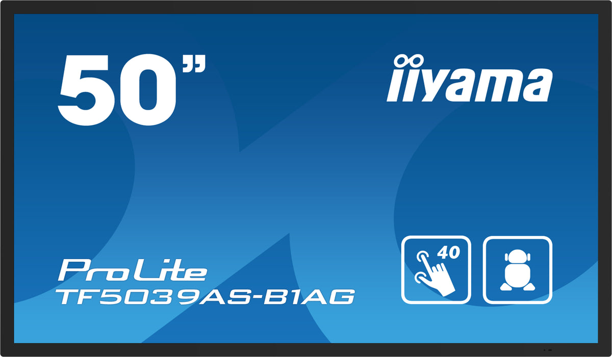 iiyama TF5039AS-B1AG Écran Tactile 4K Ultra HD 125,7 cm (49.5") LED Noir