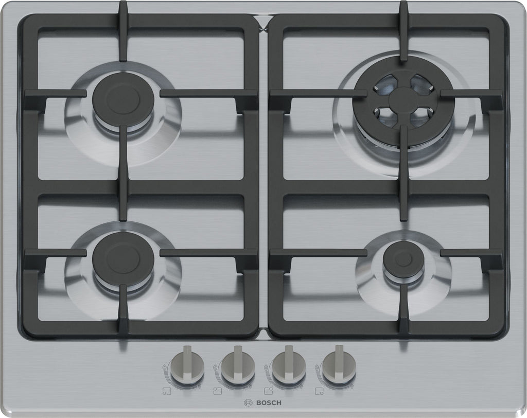 Bosch Bosch Serie 4 PGH6B5K90 plaque Acier inoxydable Intégré 60 cm Gaz 4 zone(s)