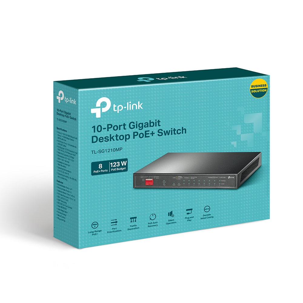 TP-Link TL-SG1210MP commutateur réseau Non-géré Gigabit Ethernet (10/100/1000) Connexion Ethernet, supportant l'alimenta
