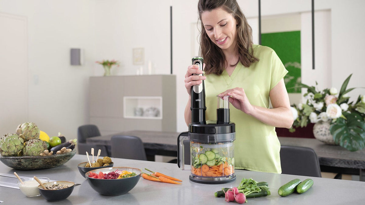 Braun MultiQuick 9 MQ 9187XLI Mixeur Plongeant 1200W, Noir et Acier Inoxydable, Bol 0,6 L