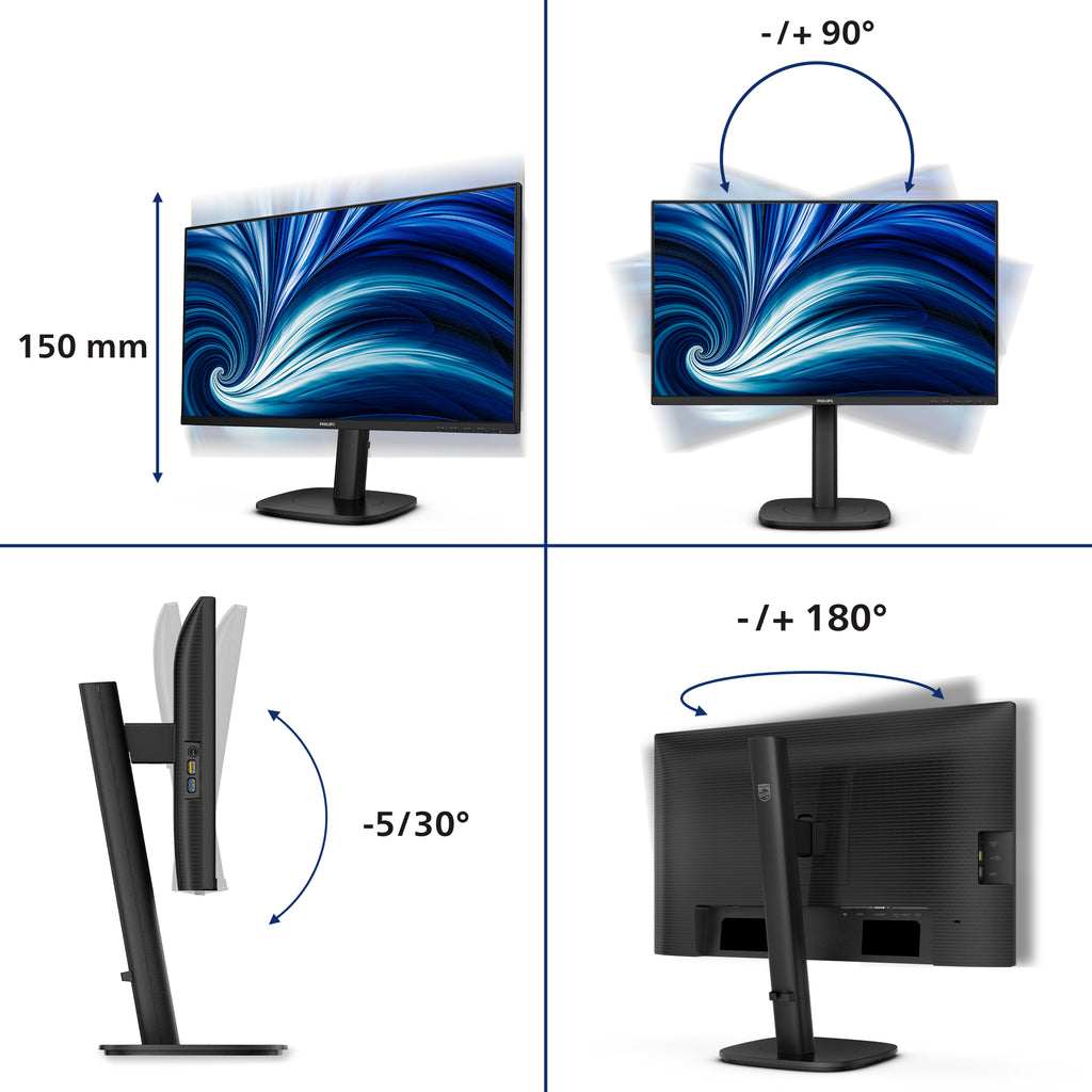 Philips 3000 series 24B2N3200J/00 Écran PC 23.8" Full HD 1920 x 1080 LCD Noir