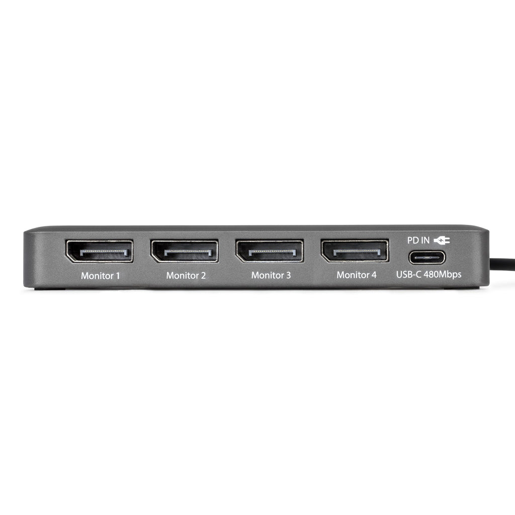 StarTech.com QUAD-USB-DP-ADAPT Station d'accueil USB 3.2 Gen 1 Type-C, 4K Ultra HD, Gris