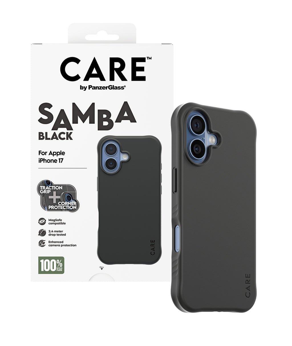 PanzerGlass CARE™ by ® Samba Case Black w. MagSafe iPhone 17 coque de protection pour téléphones portables Housse Noir