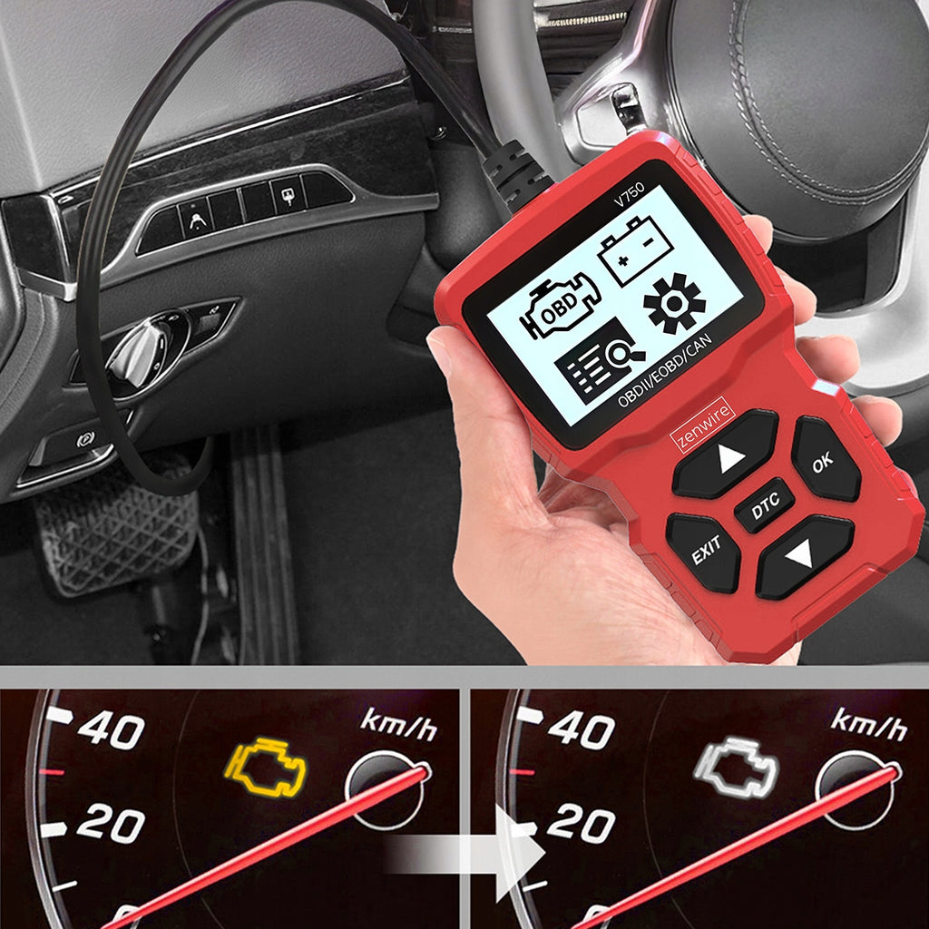 Testeur, interface, scanner, ordinateur, écran de diagnostic OBD2, CAN, VIN, Zenwire V750