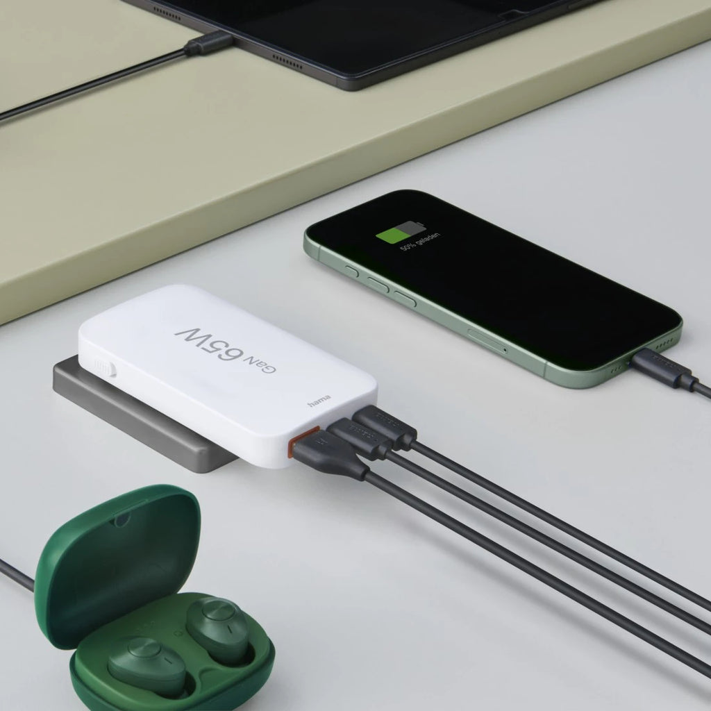 Hama 00125144 chargeur d'appareils mobiles Casque, Ordinateur portable, Chargeur électrique, Smartphone, Tablette Blanc 