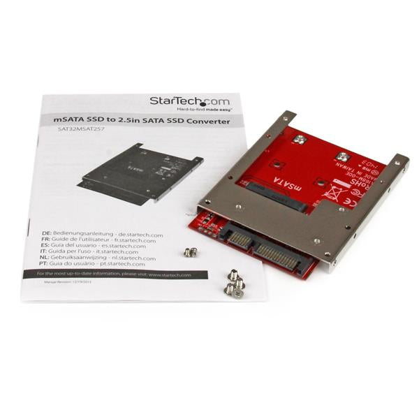 StarTech.com Adaptateur mSATA SSD vers SATA 2,5", Convertisseur 6 Gb/s