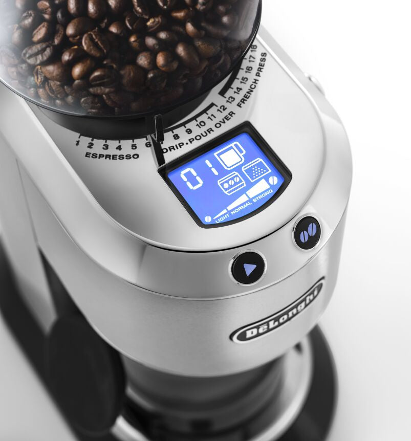 De’Longhi Dedica Argent, Moulin à Café avec Meules Coniques