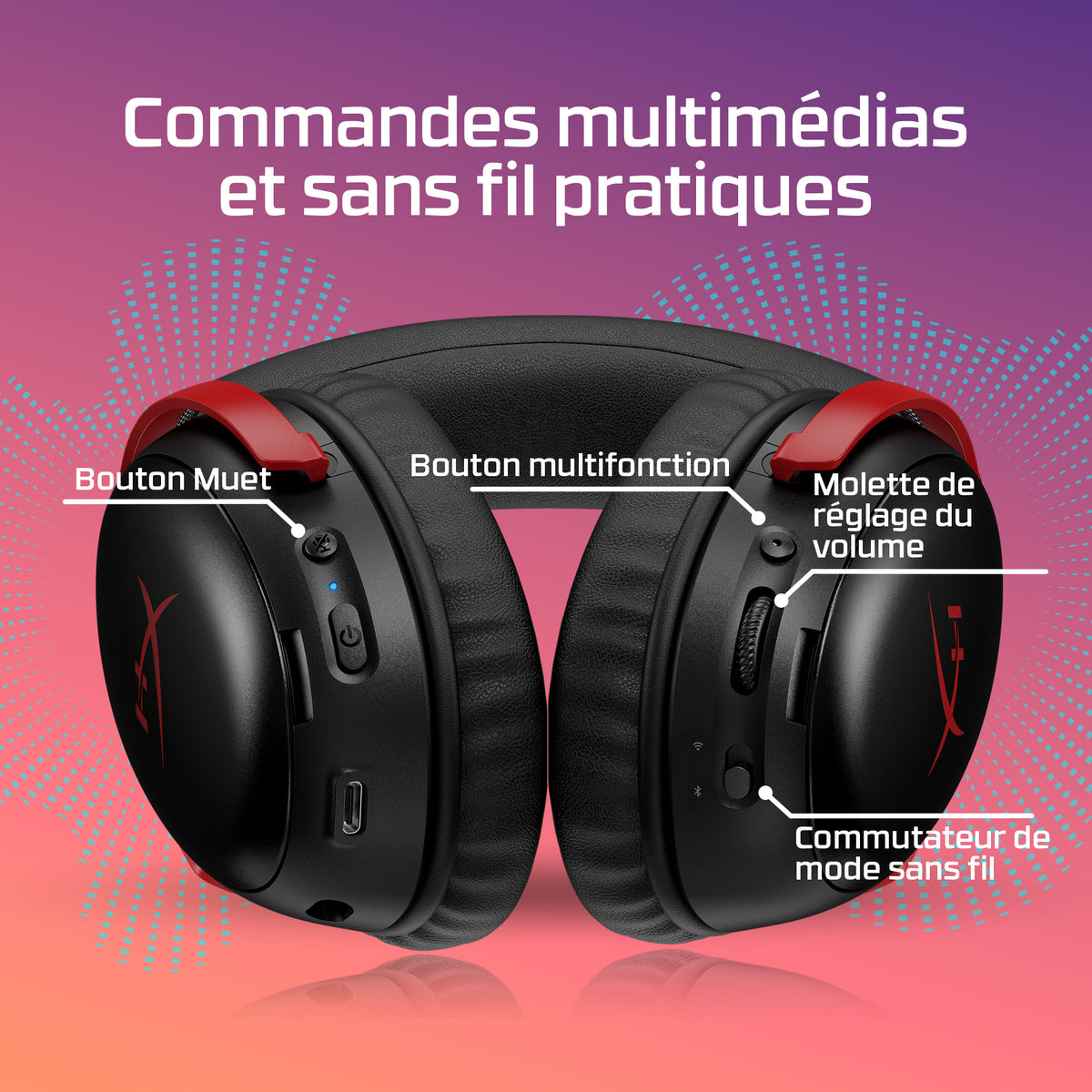 HyperX Cloud III S Sans fil, Casque Gamer, Noir