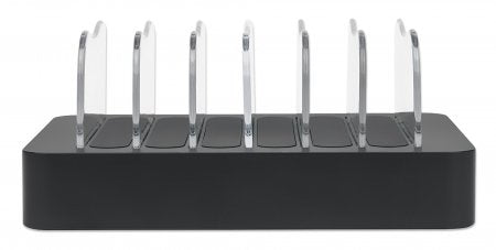 Manhattan Station de Charge USB-A 6 Ports, Smart IC 2.4A, Indicateurs LED, Noir