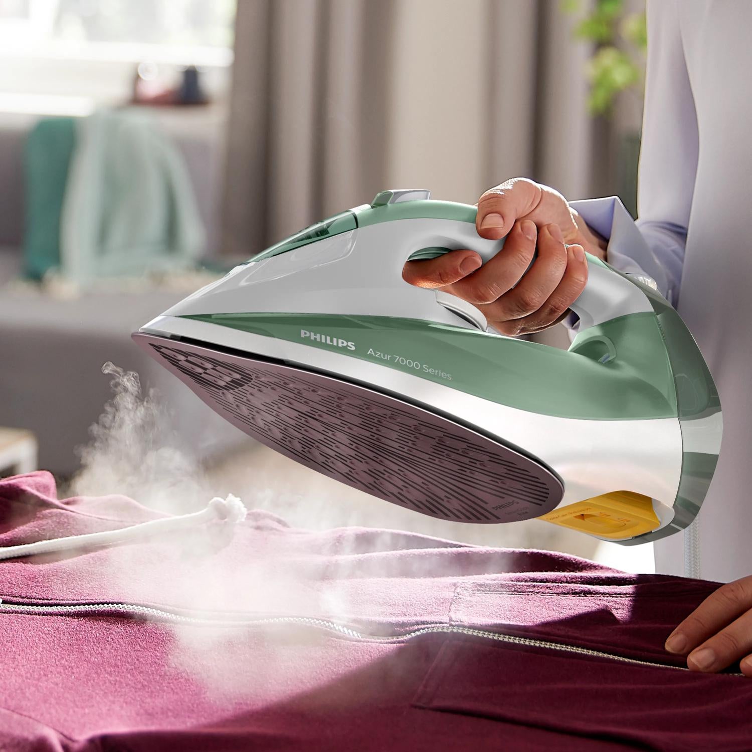 Philips 7000 series DST7012/70 fer à repasser Fer à vapeur Semelle SteamGlide Plus 2600 W Vert, Gris