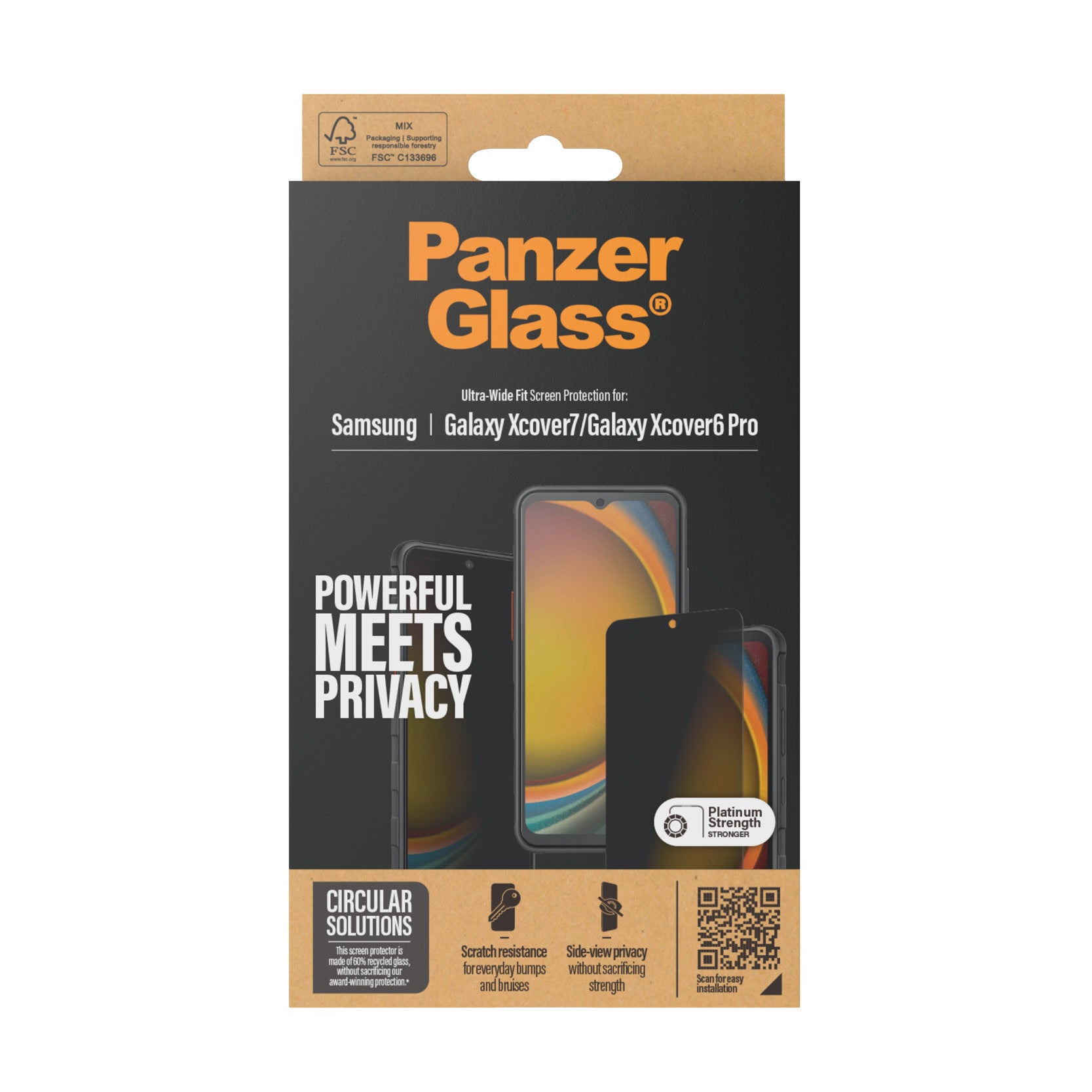 PanzerGlass PanzerGlass ® Privacy Screen Protector Samsung Galaxy Xcover7 Pro | Xcover7 | Xcover6 Pro | Ultra-Wide Fit Protection d'écran transparent 1 pièce(s)