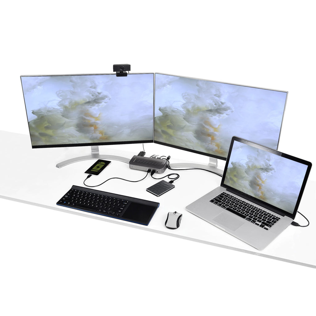 StarTech.com Station d'Accueil Hybride USB-C et USB-A, Double Écran 4K 60Hz HDMI/DisplayPort, 6x USB-A, GbE, USB 3.1 Gen