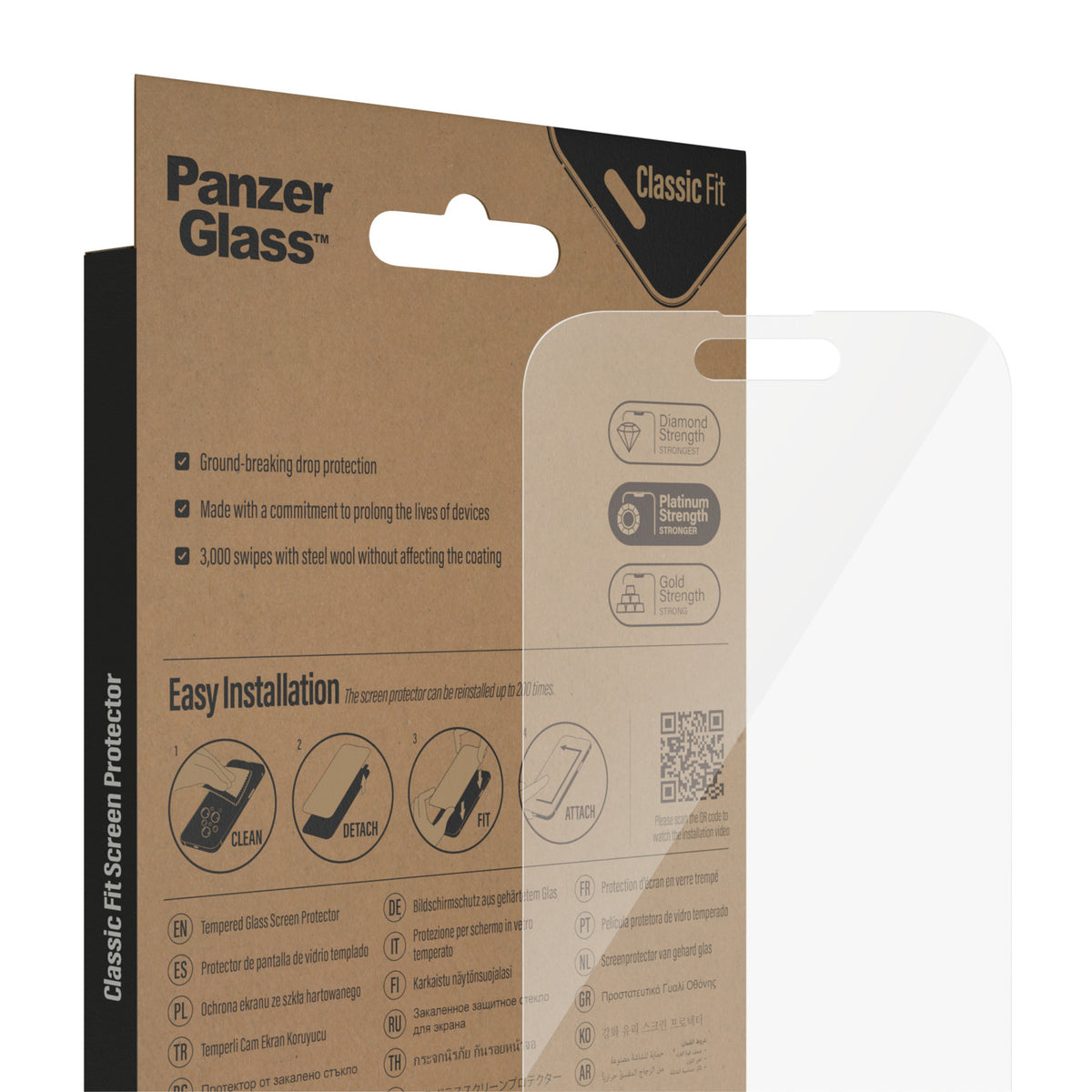 PanzerGlass ® Screen Protector iPhone 14 Pro | Classic Fit Protection d'écran transparent Apple 1 pièce(s)