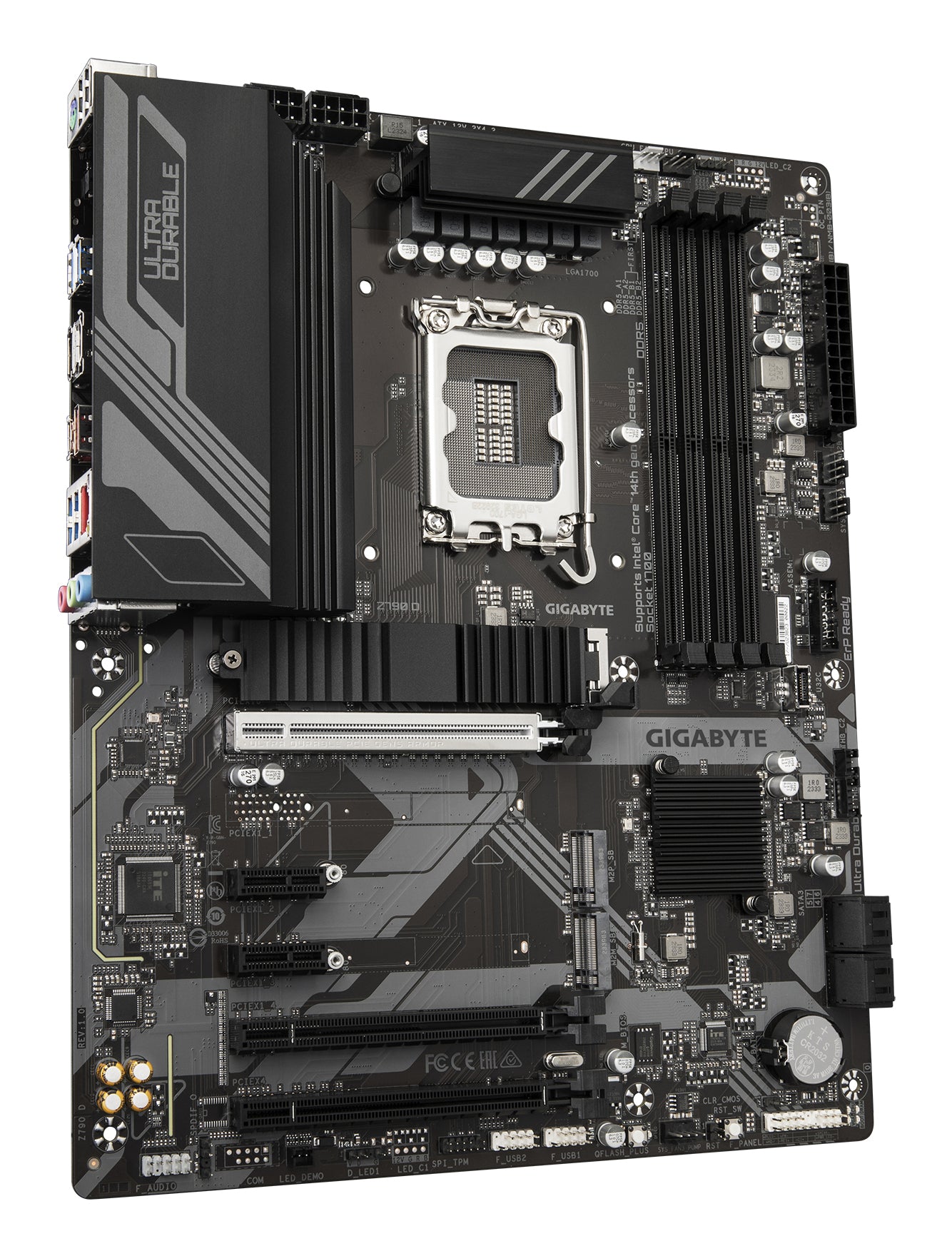 GIGABYTE Z790 D Carte Mère - Prend en charge les processeurs Intel Core de 14e génération, VRM numérique 12+1+1 phases, jusqu'à 7600MHz DDR5 (OC), 3xPCIe 4.0 M.2, LAN 2.5GbE, USB 3.2 Gen 2