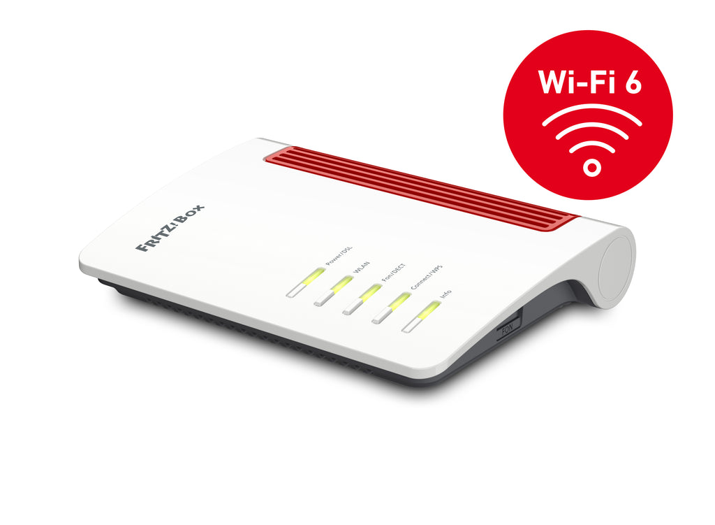 Box FRITZ! 7530 AX routeur sans fil Gigabit Ethernet Bi-bande (2,4 GHz / 5 GHz) Gris, Rouge, Blanc