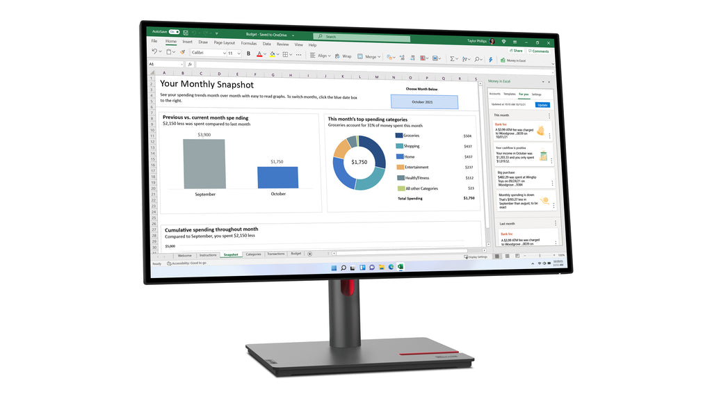 Lenovo ThinkVision P27h-30 écran plat de PC 68,6 cm (27") 2560 x 1440 pixels Quad HD LCD Noir