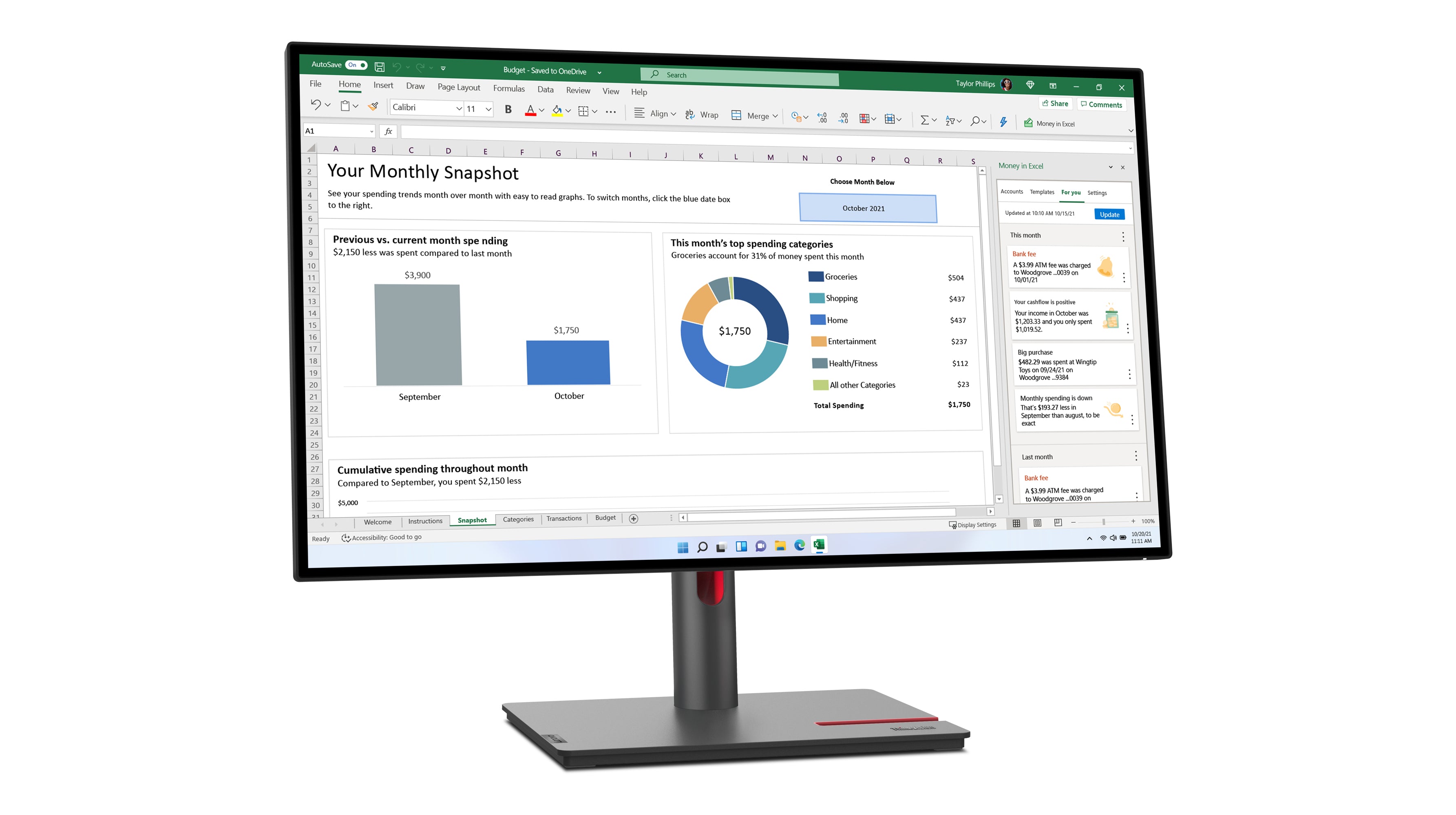 Lenovo ThinkVision P27h-30 écran plat de PC 68,6 cm (27") 2560 x 1440 pixels Quad HD LCD Noir