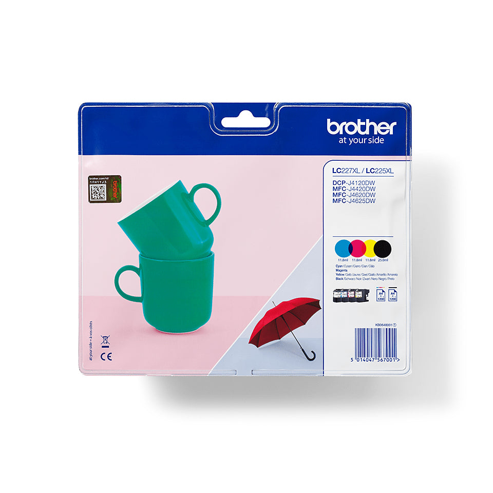 Brother Brother LC227XLVALBPDR cartouche d'encre 4 pièce(s) Original Noir, Cyan, Magenta, Jaune