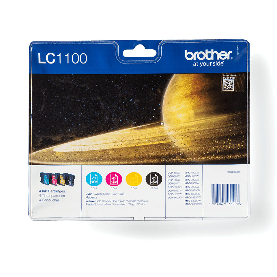 Brother Brother LC1100VALBPDR cartouche d'encre 4 pièce(s) Original Noir, Cyan, Magenta, Jaune