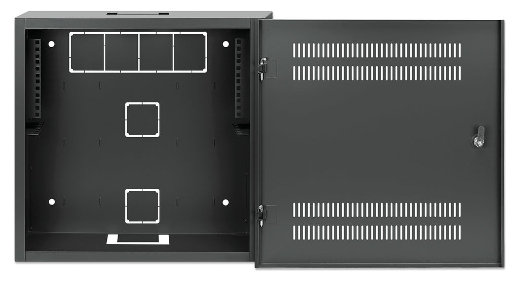 Intellinet Coffret mural 19" extra-plat, rails 4U horizontaux et 2U verticaux, profondeur 170 mm, Noir RAL 7021