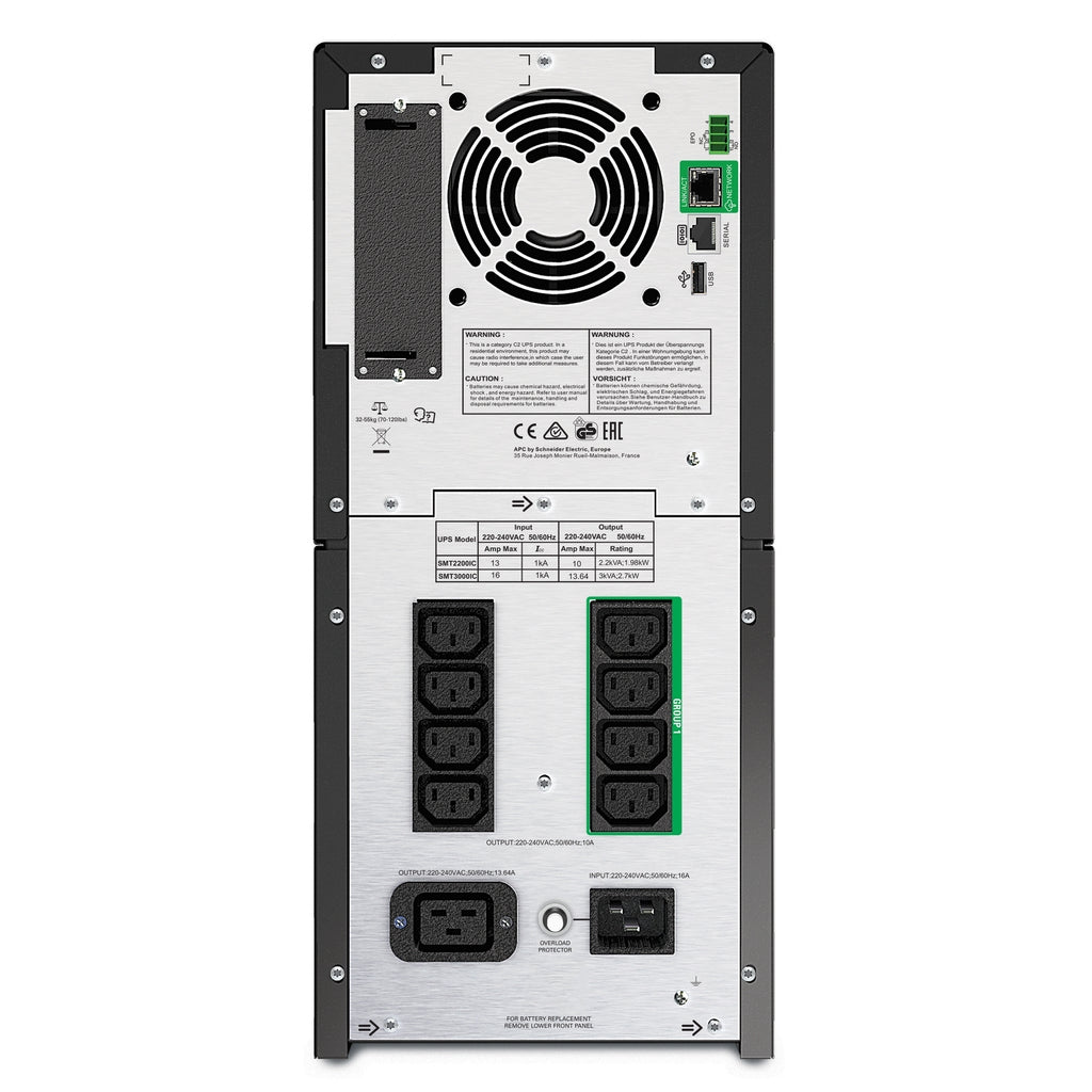 APC Smart-UPS SMT3000IC 3000VA avec SmartConnect, 8x C13, 1x C19, USB