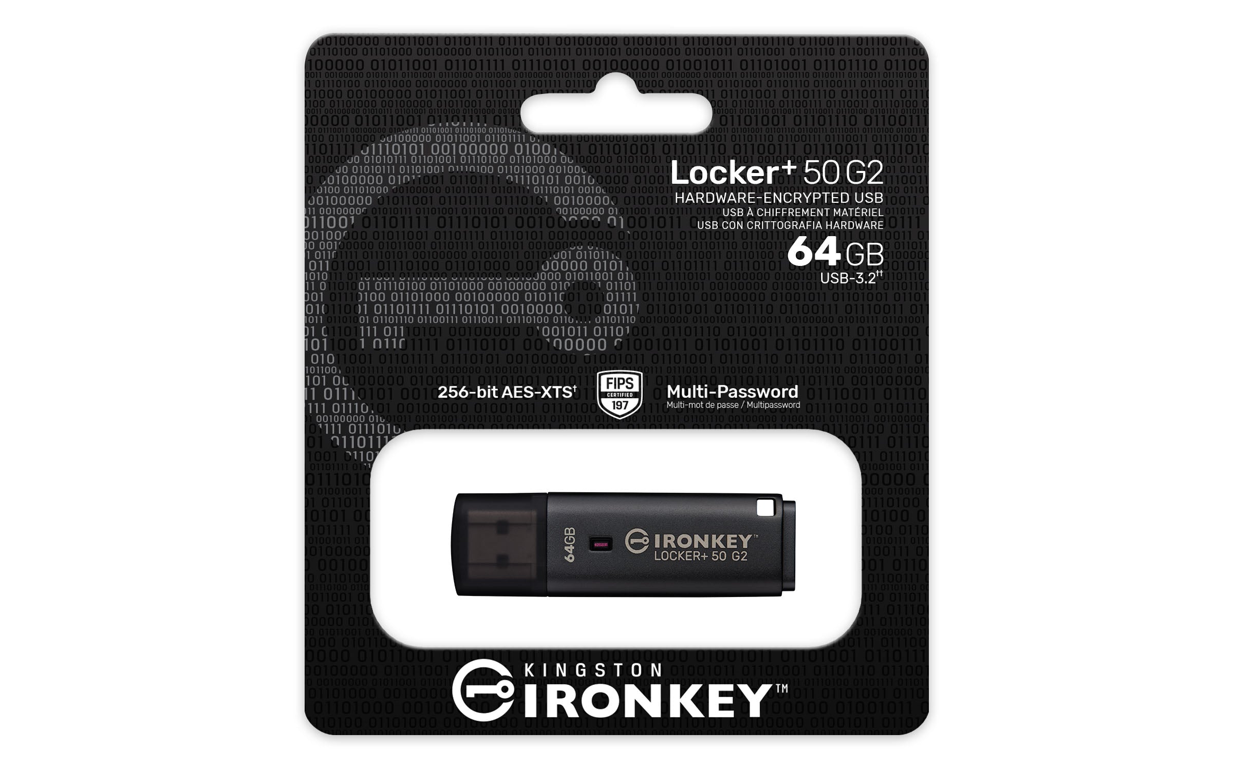 Kingston Technology IronKey 64 Go Locker Plus 50 G2, FIPS 197, AES-256