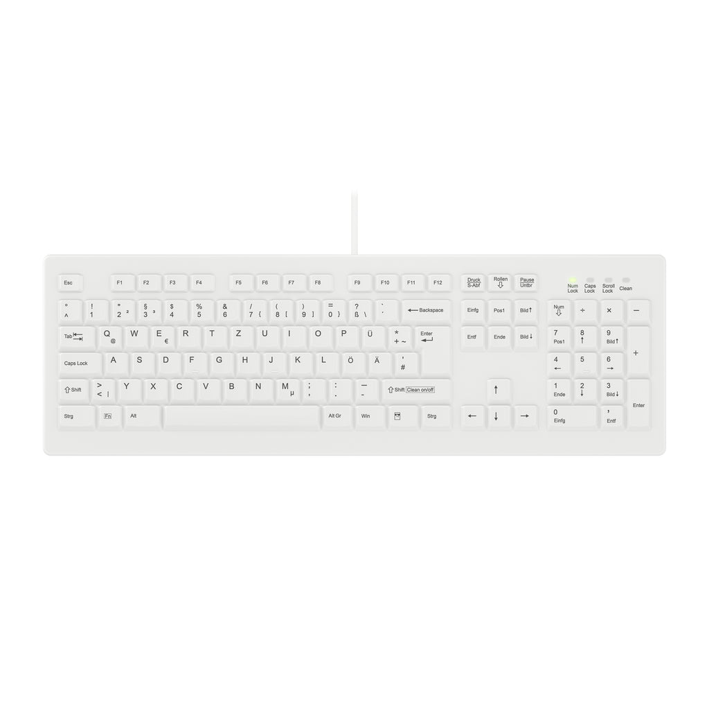 Contour Design Active Key AK-C8100F-UVS-W/GE clavier Médical USB QWERTZ Allemand Blanc