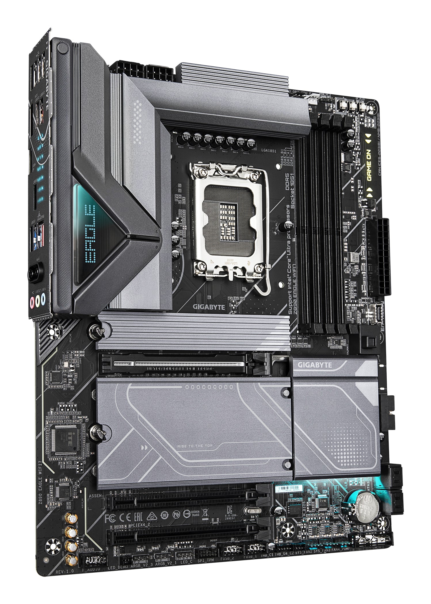 GIGABYTE Carte mère Z890 EAGLE WIFI7 - Prend en charge les processeurs Intel Core Ultra (Série 2), VRM à 14+1+2 phases, jusqu'à 8800MHz DDR5 (OC), 1xPCIe 5.0 + 3xPCIe 4.0, Wi-Fi 7, LAN 2.5GbE, USB 4