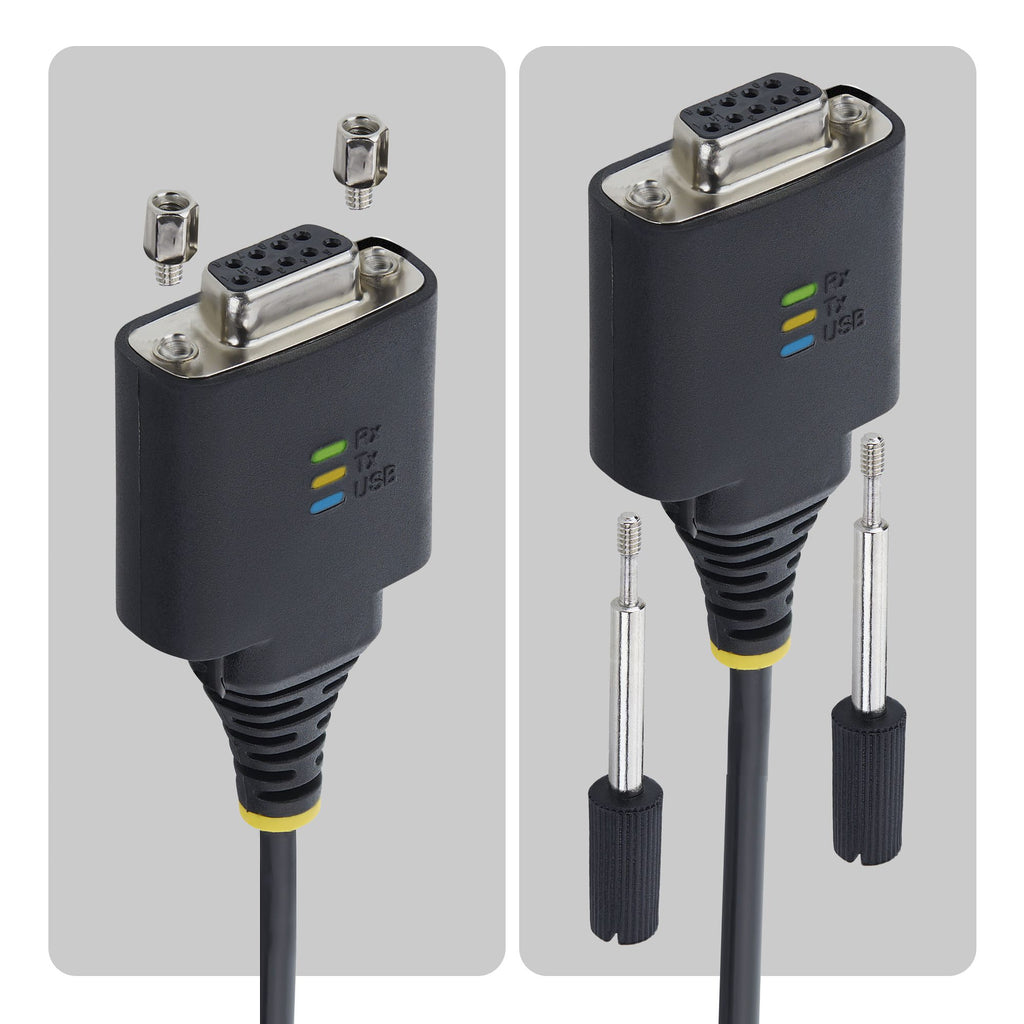 StarTech.com Câble Adaptateur Série Null Modem USB-C (2m/6,6 Pi), Rétention COM, FTDI, Type-C vers Port Femelle DB9 RS23