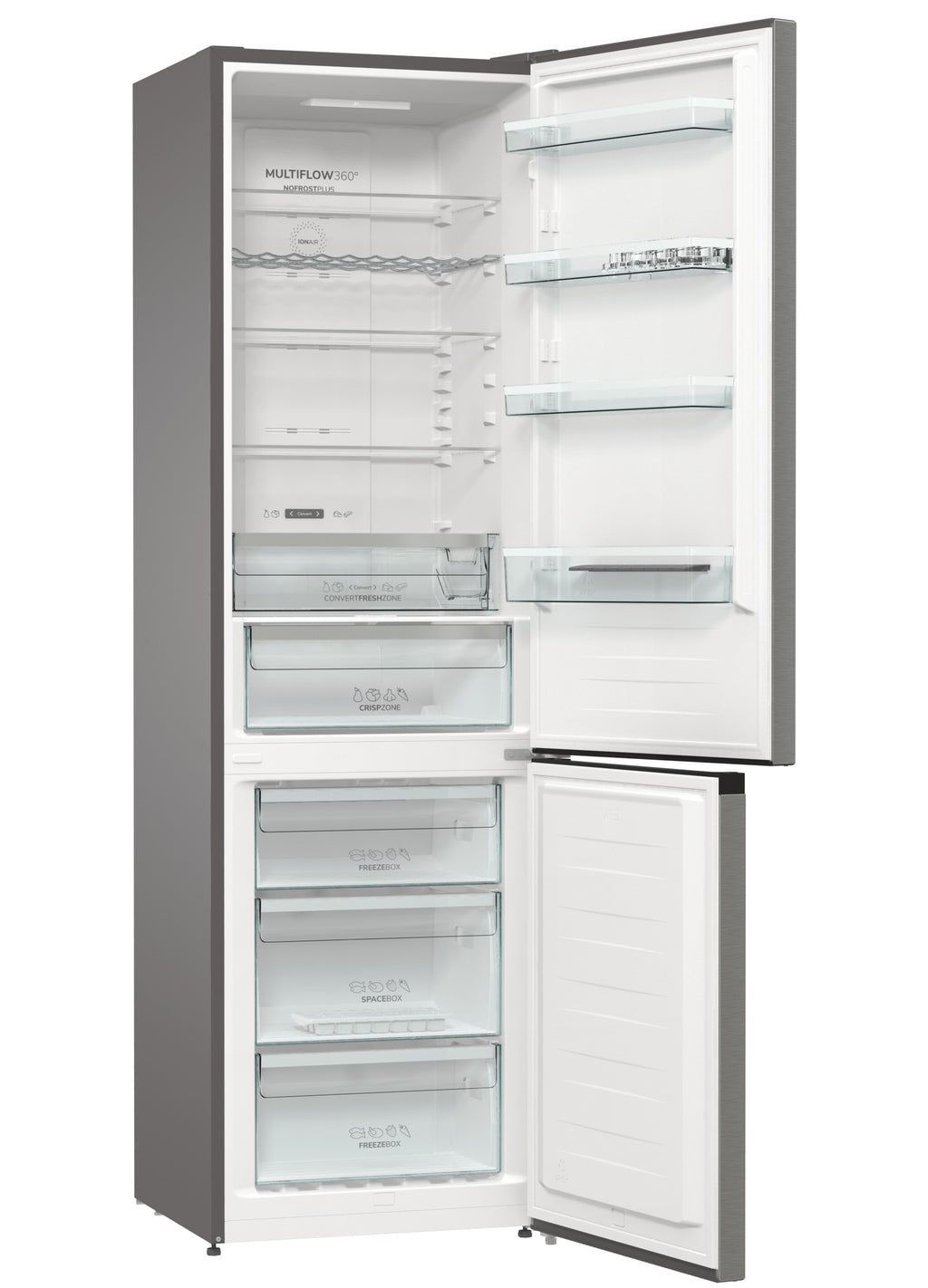 Gorenje NRK6202AXL4 Pose libre 331 L Gris, Métallique, Blanc