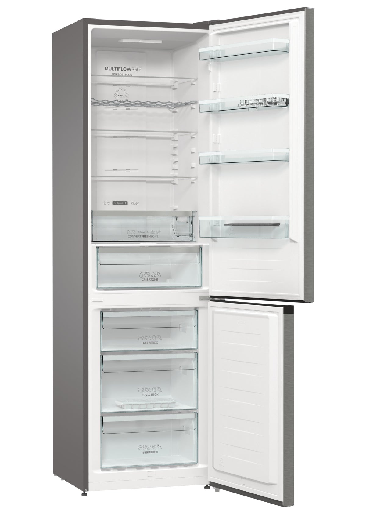 Gorenje NRK6202AXL4 Pose libre 331 L Gris, Métallique, Blanc