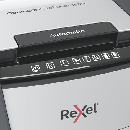Rexel Optimum AutoFeed+ 150M Destructeur de Papier Micro-broyage 55 dB 22 cm Noir et Gris
